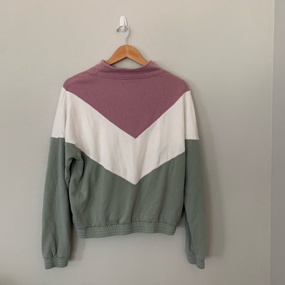 pacsun zip up green white and purple sweatshirt - Picture 5 of 6